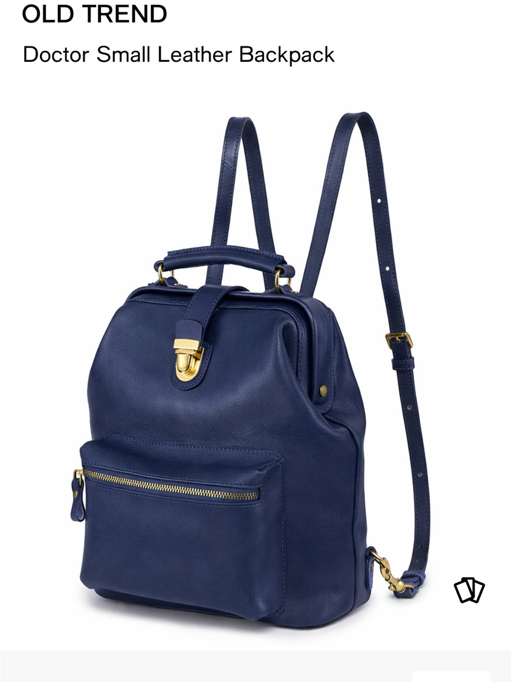 Old Trend Navy Leather Doctor-Style Small Backpack
